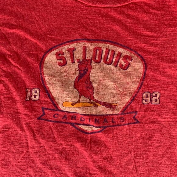 St Louis Cardinals MLB Retro Red Wright & Ditson Short Sleeve Shirt Mens Large - Picture 2 of 4